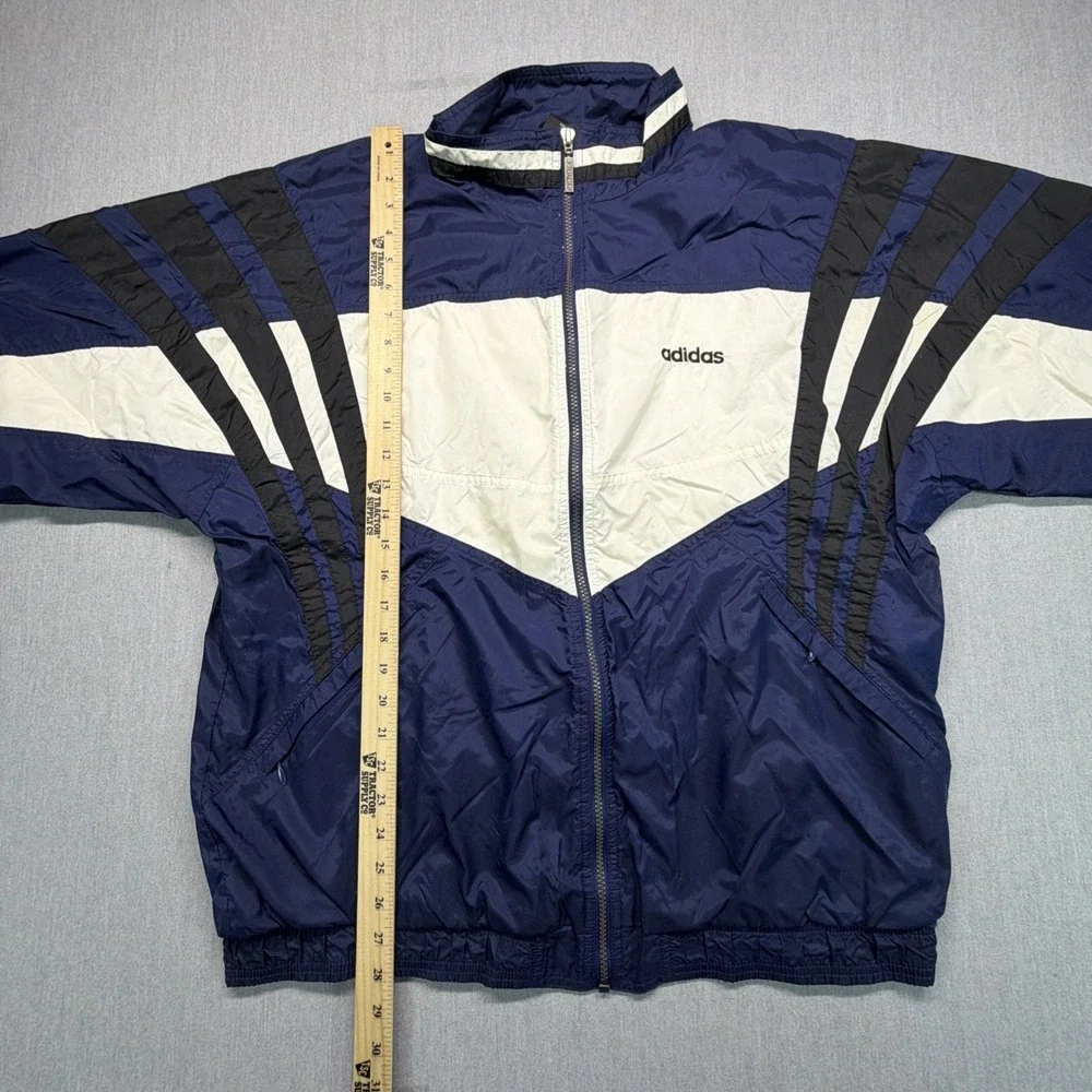 Vintage Adidas‎ Jacket Mens Large Stripes 90s Windbreaker